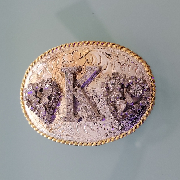 Little creek ranch. Silvertone initial buckle "K". - Picture 3 of 9